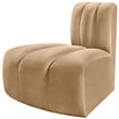 Bowery Hill Contemporary Deep Channel Tufted Soft Camel Velvet Reverse Corner