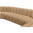 Bowery Hill Contemporary Soft Camel Velvet Modular Sectional