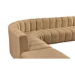 Bowery Hill Contemporary Soft Camel Velvet Modular Sectional
