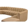 Bowery Hill Contemporary Soft Camel Velvet Modular Sectional