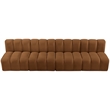 Bowery Hill Contemporary Soft Saddle Velvet Modular Sectional