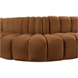 Bowery Hill Contemporary Soft Saddle Velvet Modular Sectional