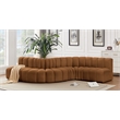 Bowery Hill Contemporary Soft Saddle Velvet Modular Sectional