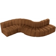 Bowery Hill Contemporary Soft Saddle Velvet Modular Sectional