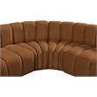 Bowery Hill Contemporary Soft Saddle Velvet Modular Sectional