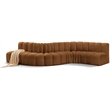Bowery Hill Contemporary Soft Saddle Velvet Modular Sectional