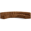 Bowery Hill Contemporary Soft Saddle Velvet Modular Sectional