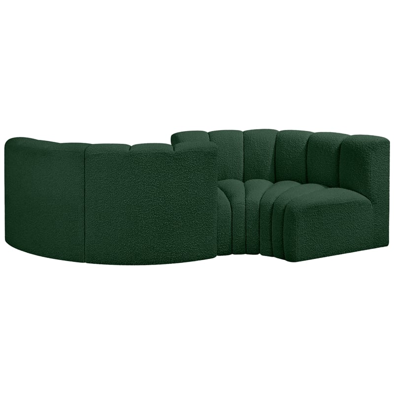 Bowery Hill Contemporary Green Boucle Fabric Modular Sectional