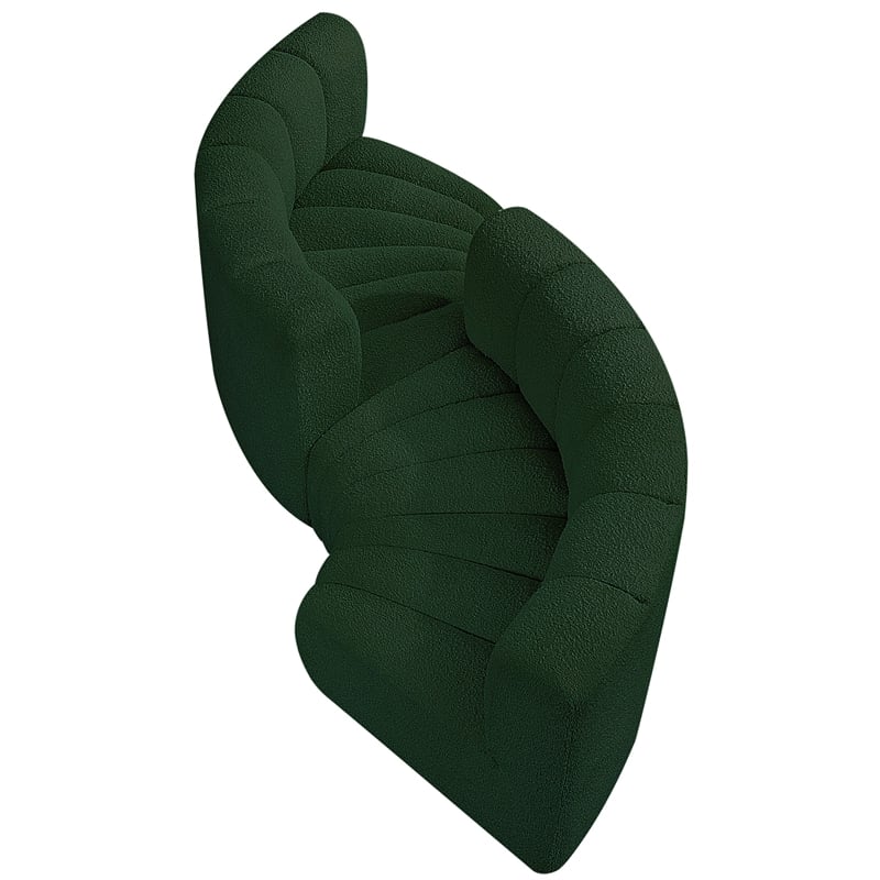 Bowery Hill Contemporary Green Boucle Fabric Modular Sectional
