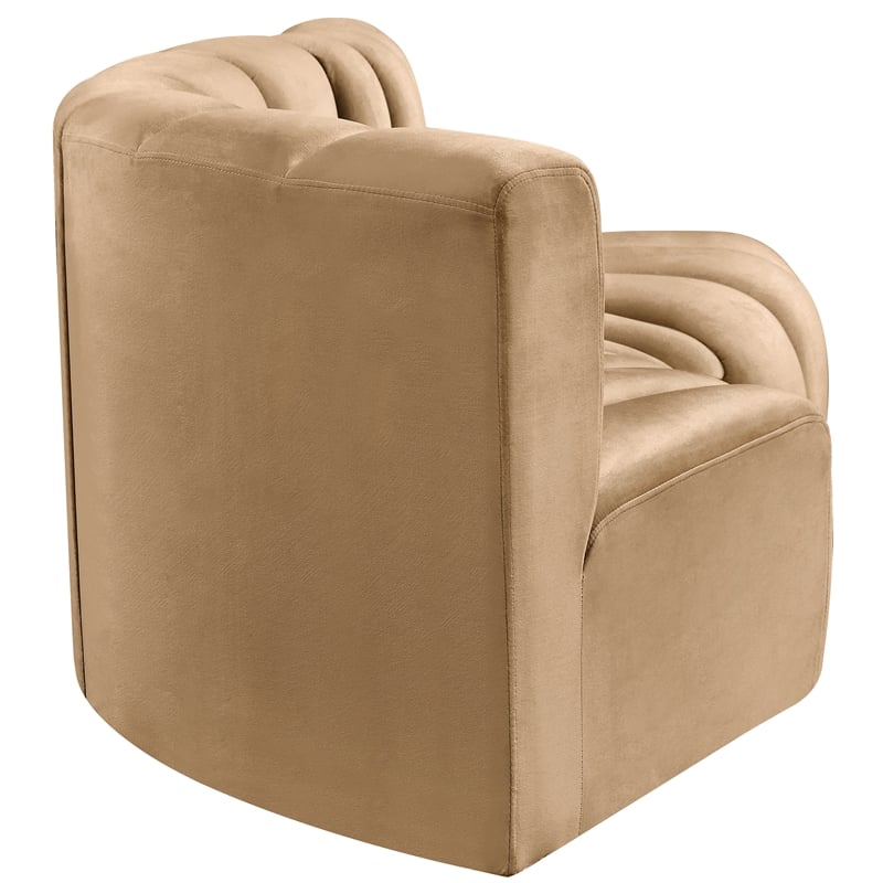 Bowery Hill Contemporary Soft Camel Velvet Modular Sectional