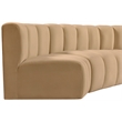 Bowery Hill Contemporary Soft Camel Velvet Modular Sectional