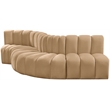 Bowery Hill Contemporary Soft Camel Velvet Modular Sectional