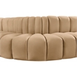 Bowery Hill Contemporary Soft Camel Velvet Modular Sectional