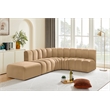 Bowery Hill Contemporary Soft Camel Velvet Modular Sectional