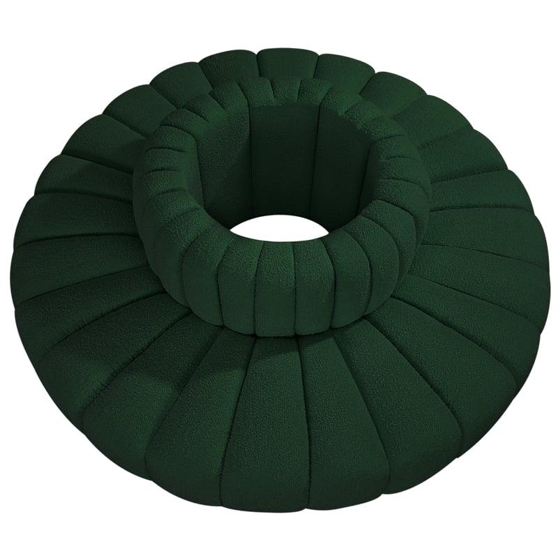Bowery Hill Contemporary Green Boucle Fabric Modular Sectional