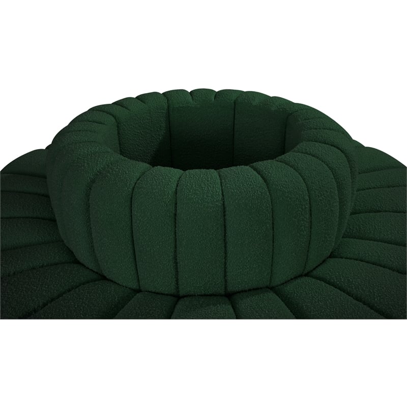 Bowery Hill Contemporary Green Boucle Fabric Modular Sectional