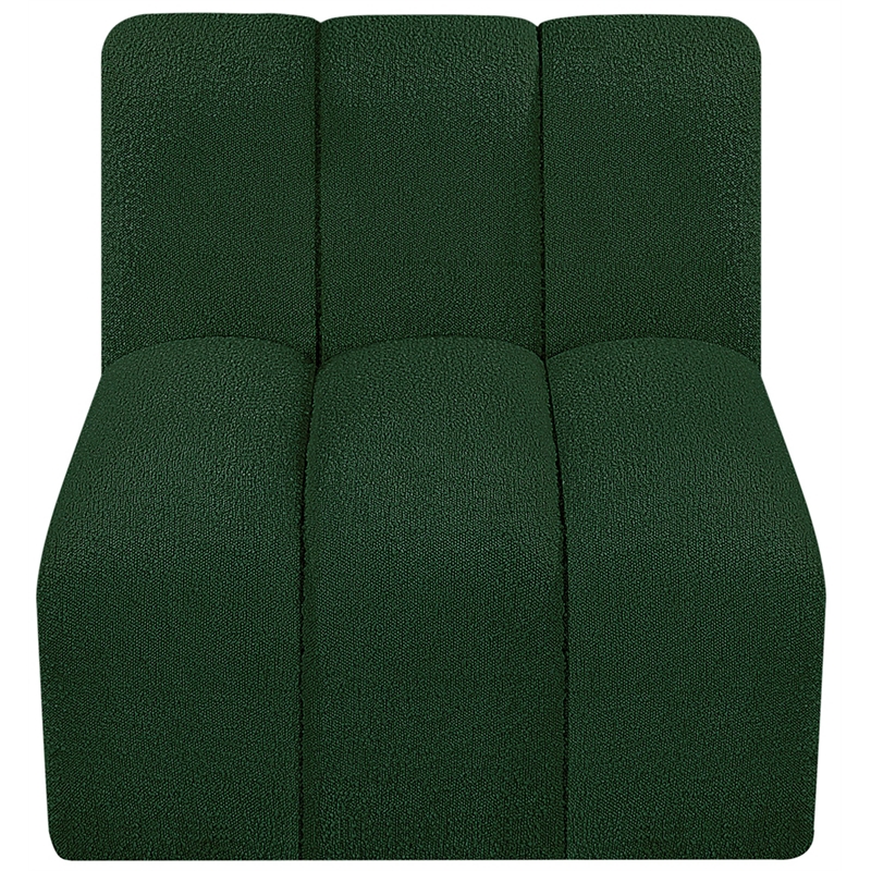 Bowery Hill Contemporary Rich Green Boucle Fabric Straight Chair