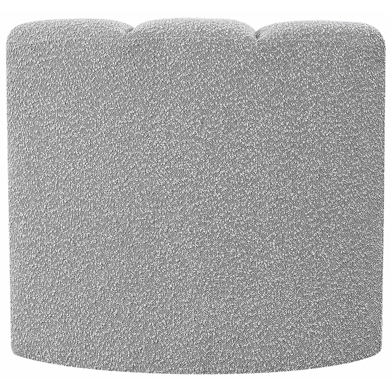 Bowery Hill Contemporary Rich Grey Boucle Fabric Curved Corner