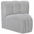 Bowery Hill Contemporary Rich Grey Boucle Fabric Curved Corner