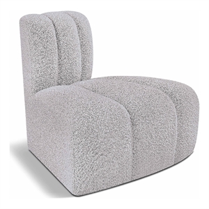 Bowery Hill Contemporary Rich Grey Boucle Fabric Reverse Corner