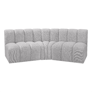 Bowery Hill Contemporary Grey Boucle Fabric Modular Sectional