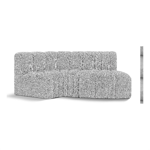 Bowery Hill Contemporary Grey Boucle Fabric Modular Sectional