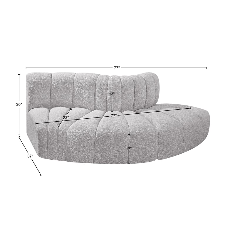 Bowery Hill Contemporary Grey Boucle Fabric Modular Sectional