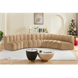 Bowery Hill Contemporary Soft Camel Velvet Modular Sectional