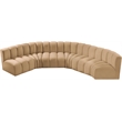 Bowery Hill Contemporary Soft Camel Velvet Modular Sectional