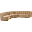 Bowery Hill Contemporary Soft Camel Velvet Modular Sectional