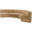 Bowery Hill Contemporary Soft Camel Velvet Modular Sectional