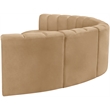 Bowery Hill Contemporary Soft Camel Velvet Modular Sectional