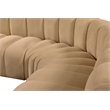 Bowery Hill Contemporary Soft Camel Velvet Modular Sectional