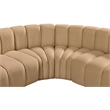 Bowery Hill Contemporary Soft Camel Velvet Modular Sectional