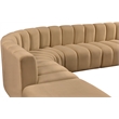 Bowery Hill Contemporary Soft Camel Velvet Modular Sectional