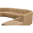 Bowery Hill Contemporary Soft Camel Velvet Modular Sectional