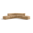 Bowery Hill Contemporary Soft Camel Velvet Modular Sectional