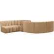 Bowery Hill Contemporary Soft Camel Velvet Modular Sectional