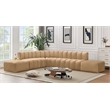 Bowery Hill Contemporary Soft Camel Velvet Modular Sectional