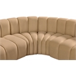 Bowery Hill Contemporary Soft Camel Velvet Modular Sectional