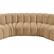 Bowery Hill Contemporary Soft Camel Velvet Modular Sectional