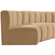Bowery Hill Contemporary Soft Camel Velvet Modular Sectional