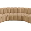 Bowery Hill Contemporary Soft Camel Velvet Modular Sectional