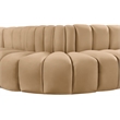 Bowery Hill Contemporary Soft Camel Velvet Modular Sectional