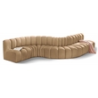 Bowery Hill Contemporary Soft Camel Velvet Modular Sectional