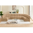 Bowery Hill Contemporary Soft Camel Velvet Modular Sectional