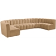 Bowery Hill Contemporary Soft Camel Velvet Modular Sectional