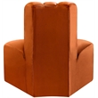 Bowery Hill Contemporary Deep Channel Tufted Soft Cognac Velvet Reverse Corner