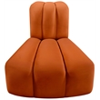 Bowery Hill Contemporary Deep Channel Tufted Soft Cognac Velvet Reverse Corner