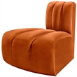 Bowery Hill Contemporary Deep Channel Tufted Soft Cognac Velvet Reverse Corner